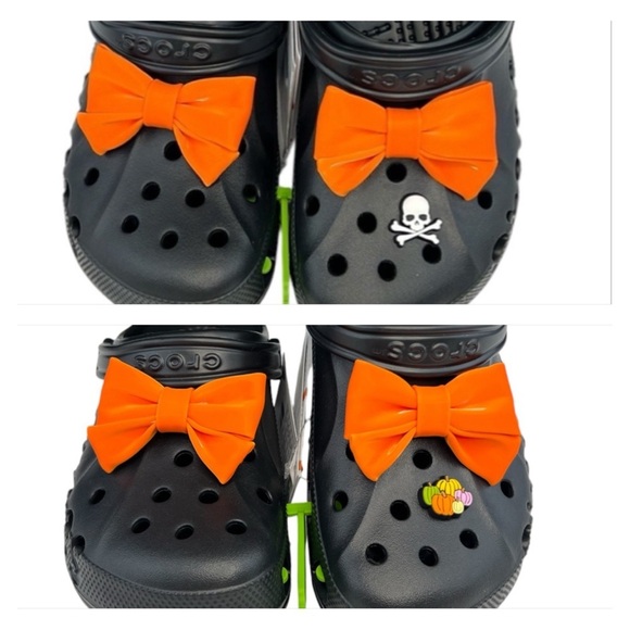 Crocs - ‘Halloween Thanksgiving  Bows’ Baya Clogs. SZ: Woman Various. NWT - Picture 6 of 7
